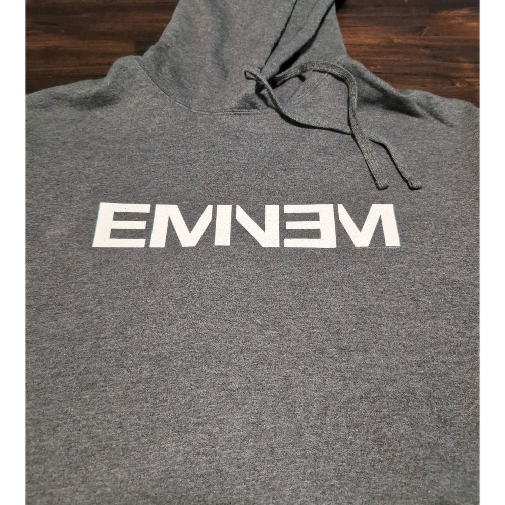 🎤 Vintage Eminem Hoodie Sweatshirt Y2K Men's XL Gray 2000s